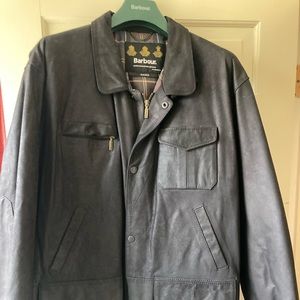 Barbour Leather Bushman Jacket. XL. Dark brown. NWOT.